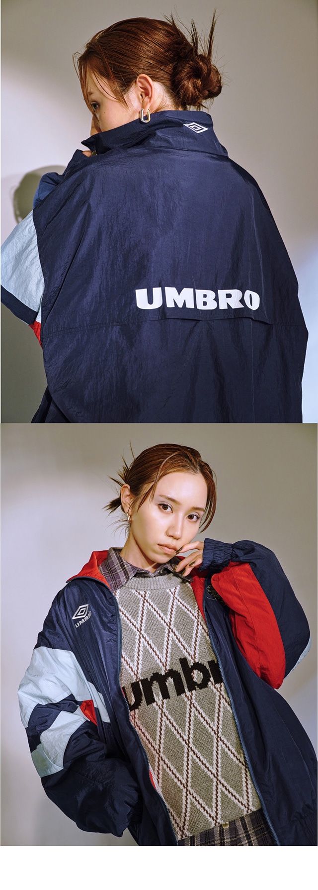 MOUSSY UMBRO JERSEY トップス ネイビー マウジー アンブロ コラボ