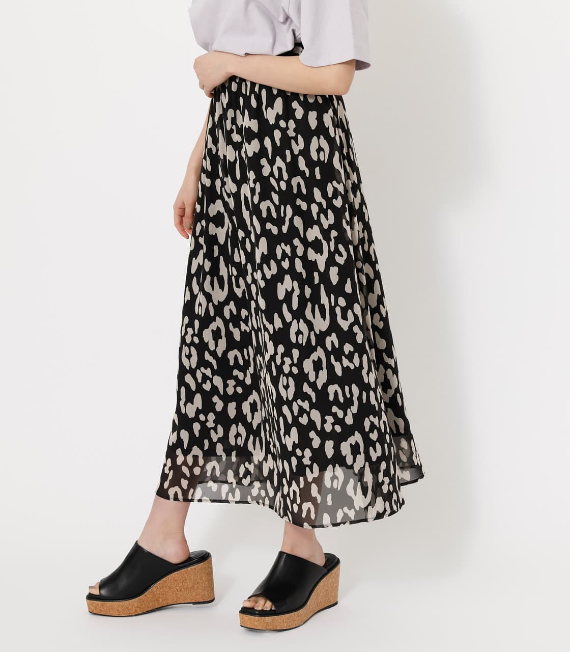 AZUL BY MOUSSY | BIG LEOPARD FLARE SKIRT (スカート(ロング) ) |SHEL ...