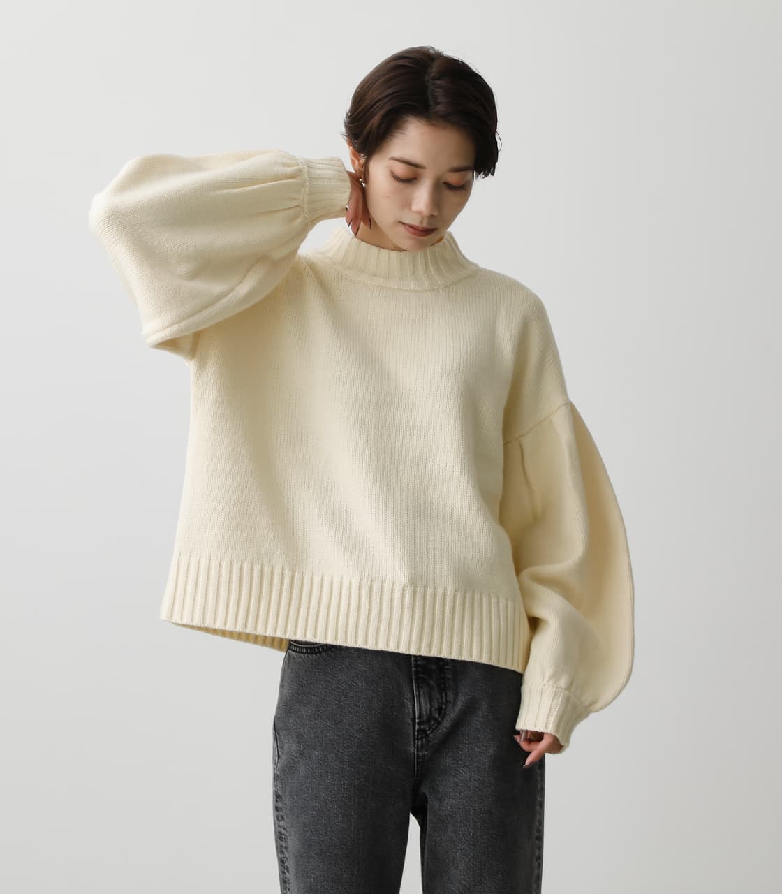 AZUL BY MOUSSY | ROUND VOLUME SLEEVE KNIT TOPS (ニット ) |SHEL ...