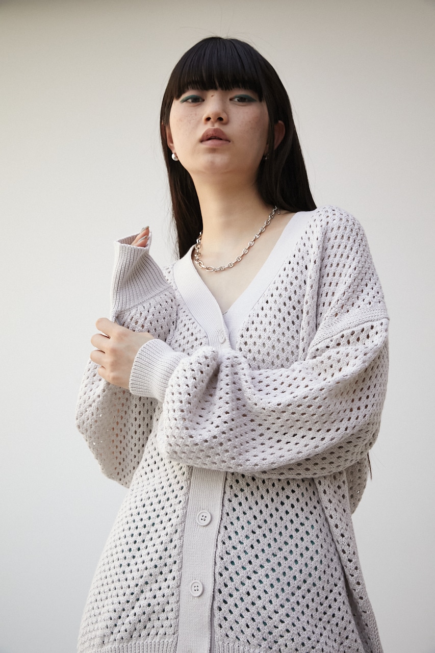 AZUL BY MOUSSY | MESH KNIT CARDIGAN (カーディガン ) |SHEL'TTER