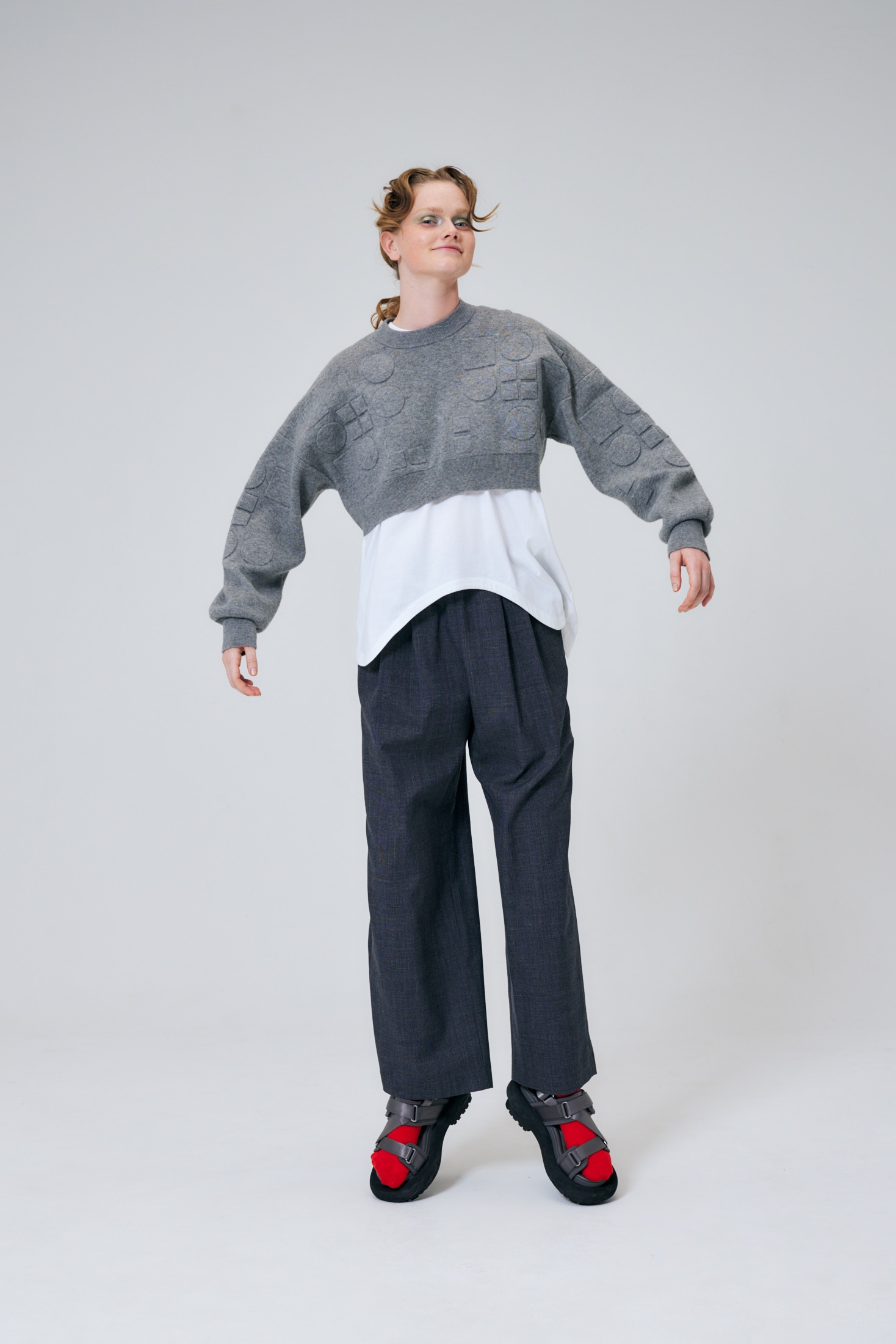 O EMBOSS CROPPED PULLOVER｜38｜C.GRY｜KNIT WEAR｜|ENFÖLD OFFICIAL