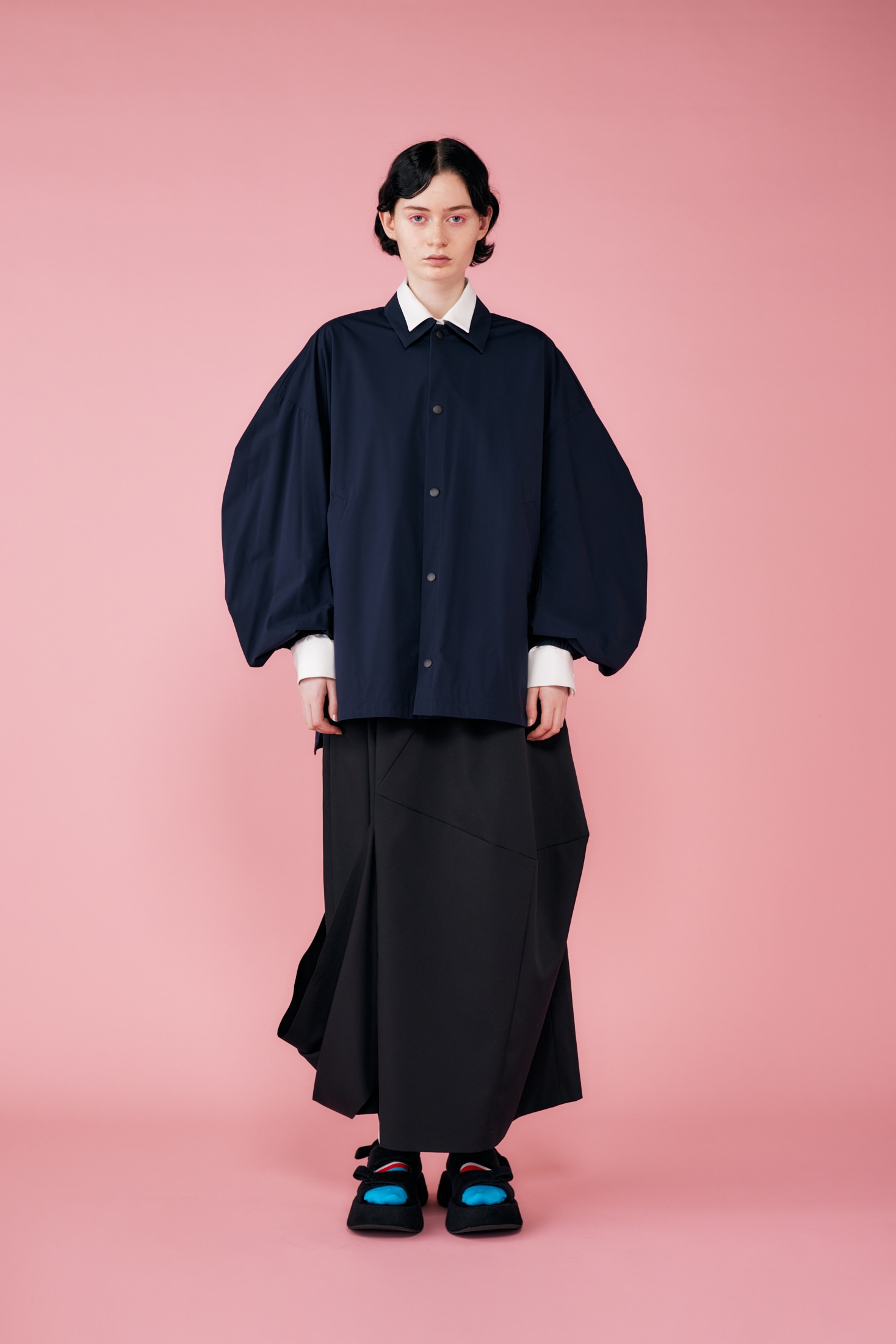 water-repellent asymmetry drape skirt