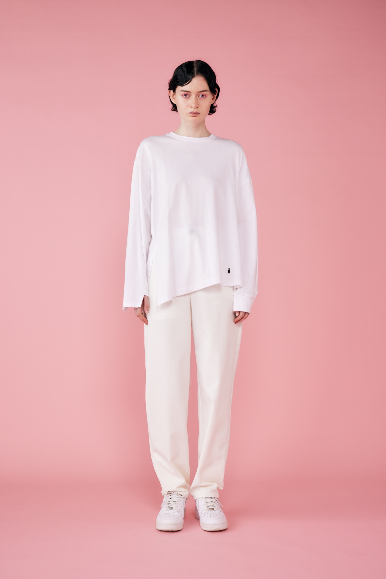 asymmetry long-sleeves｜M｜WHT｜cut and sewn｜någonstans official