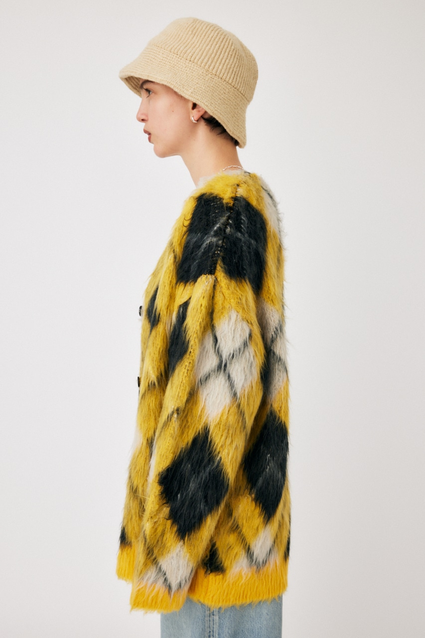 MOUSSY | SHAGGY KNIT ARGYLE カーディガン (カーディガン ) |SHEL 