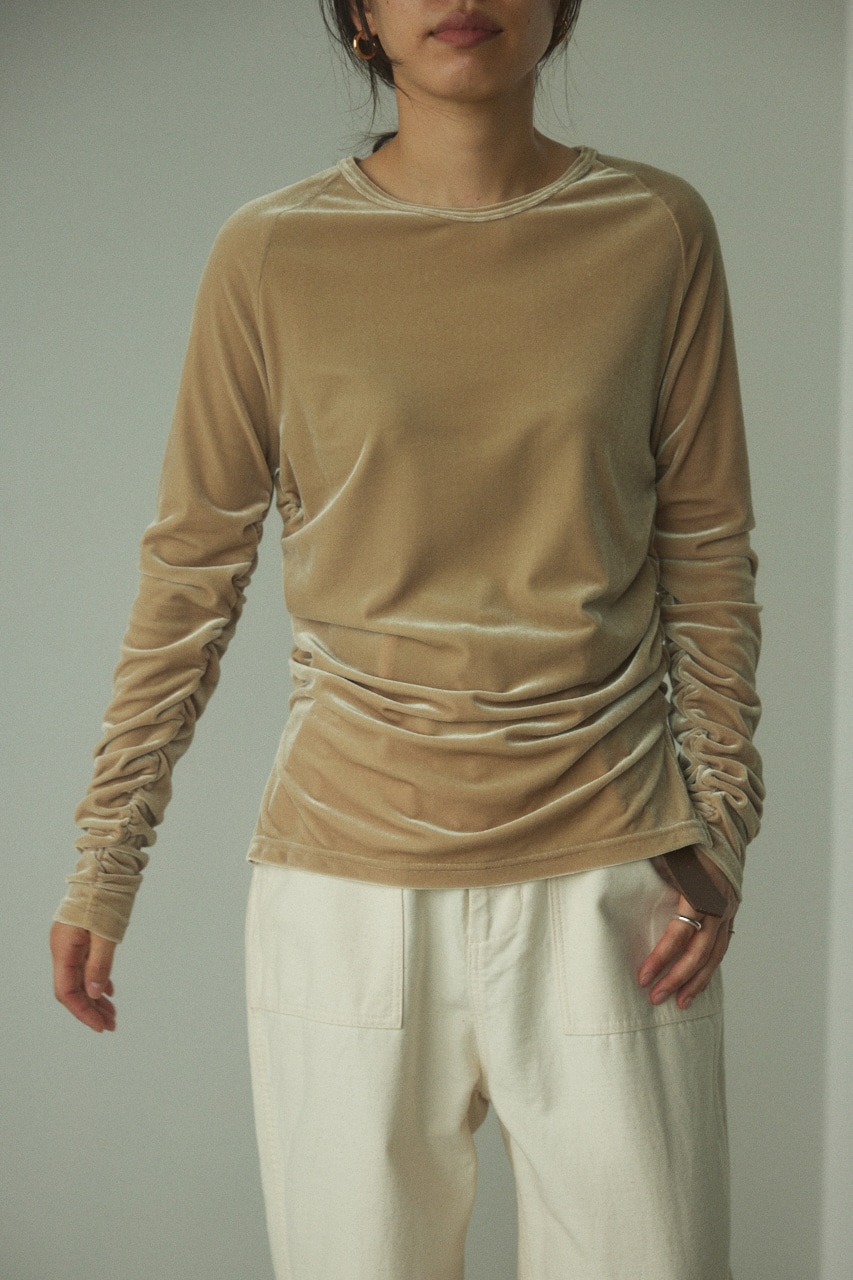 velour shirring tops