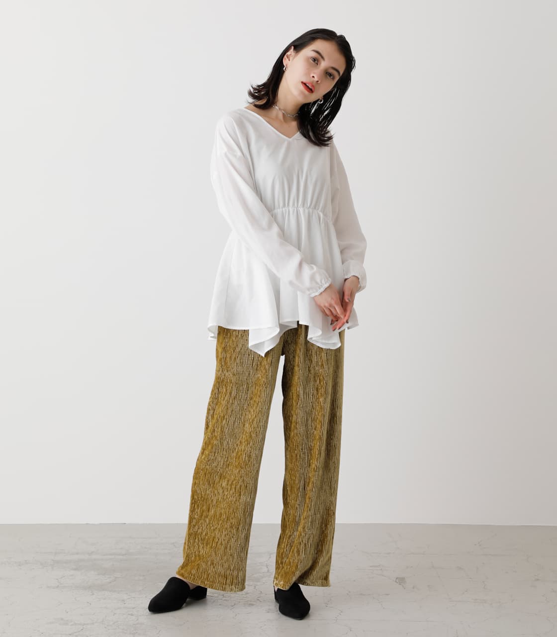 AZUL BY MOUSSY | SHINY VELOR WIDE PANTS (パンツ ) |SHEL'TTER WEBSTORE