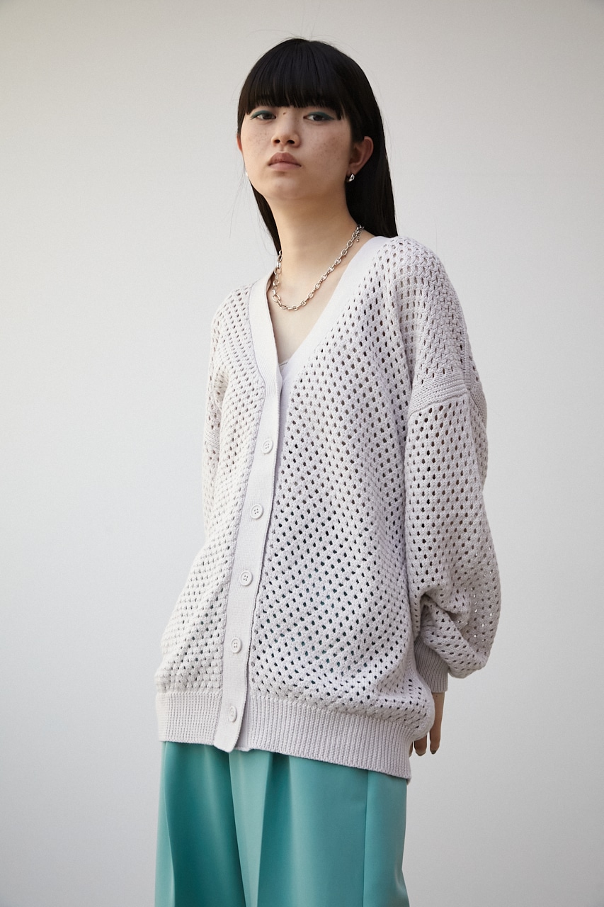 AZUL BY MOUSSY | MESH KNIT CARDIGAN (カーディガン ) |SHEL'TTER