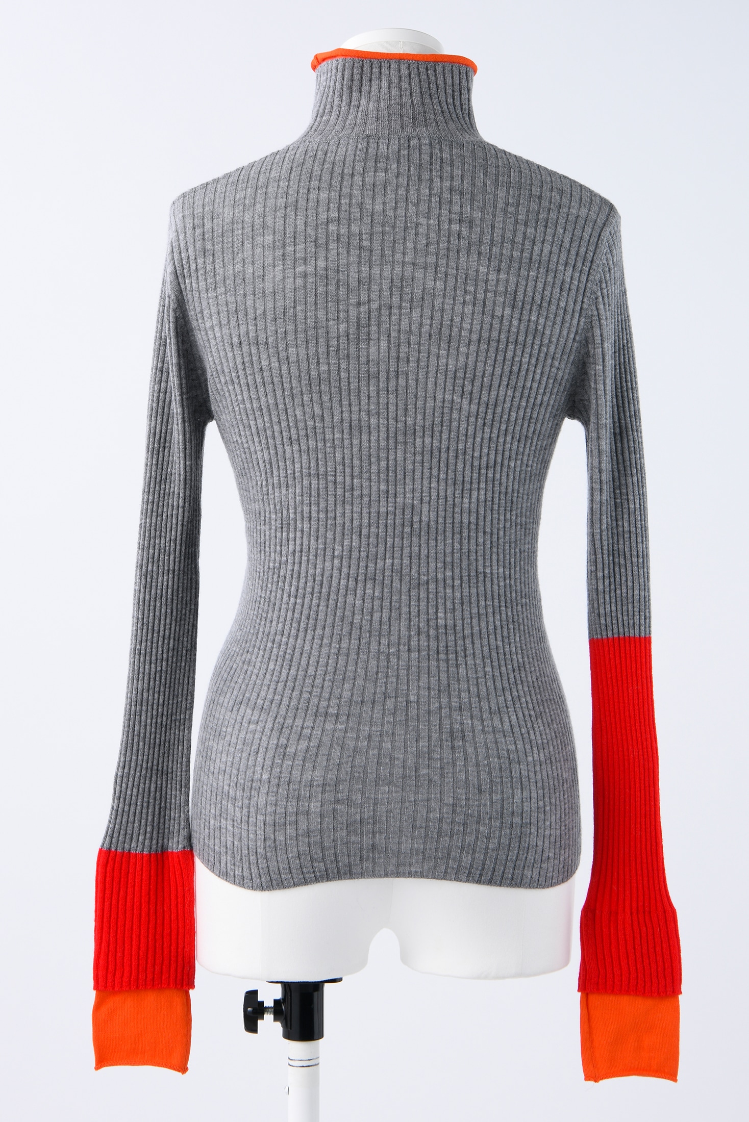 HIGH-NECK RIB BI-COLOR PULLOVER