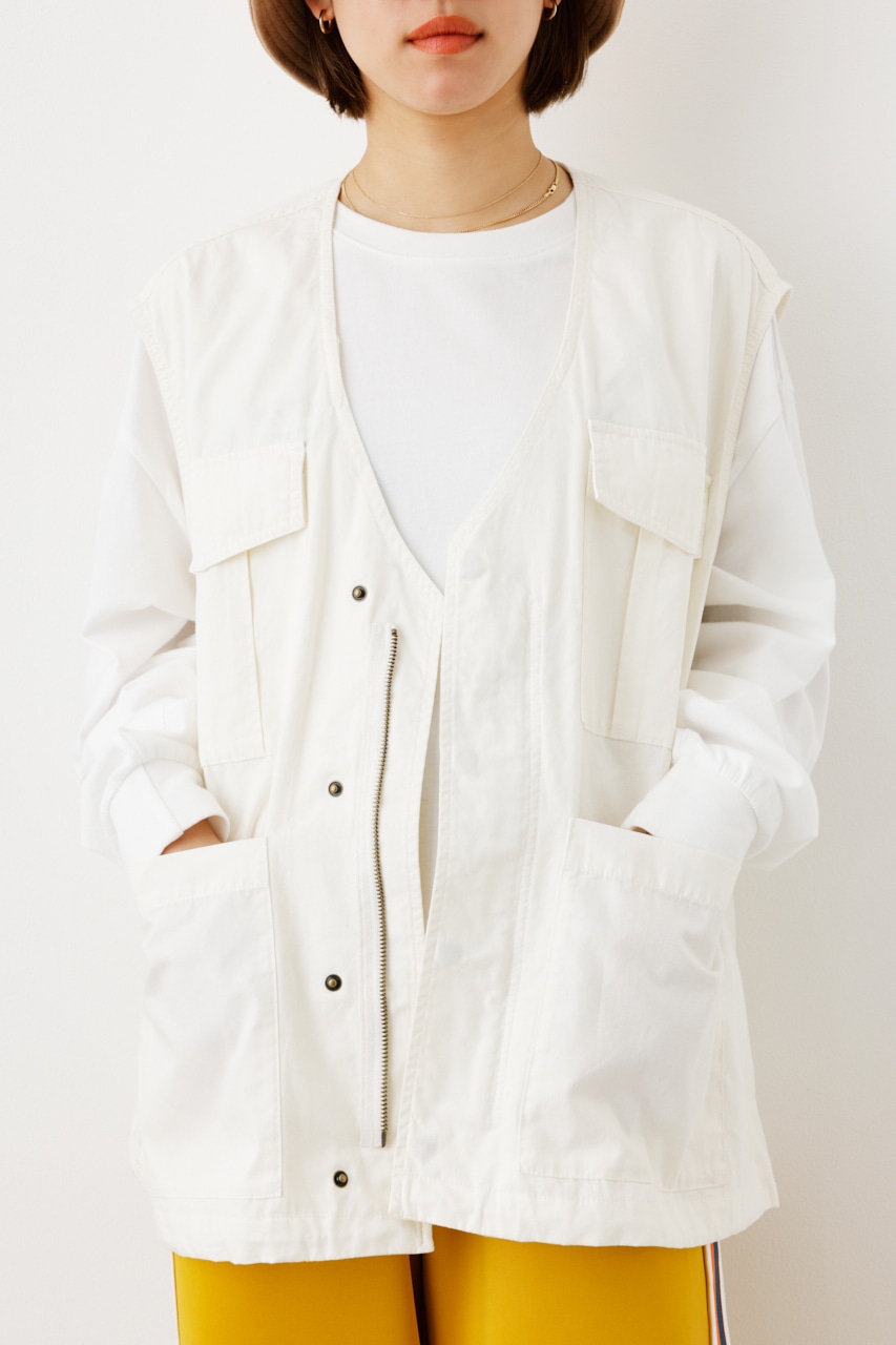 ジャケット/アウターArgue MILITARY COTTON LINEN LONG JACKET ...