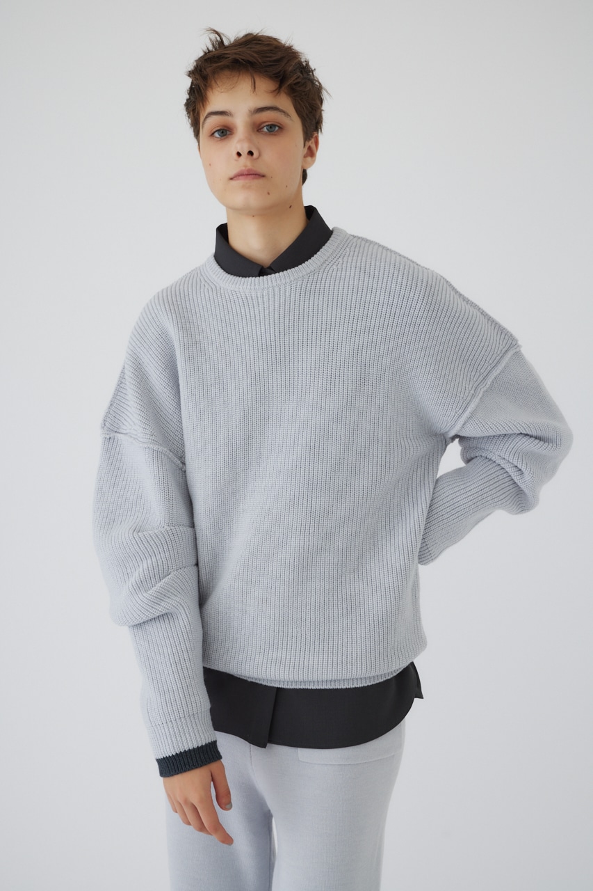 11/20- order start 4type oversized knit tops L/GRY FREE