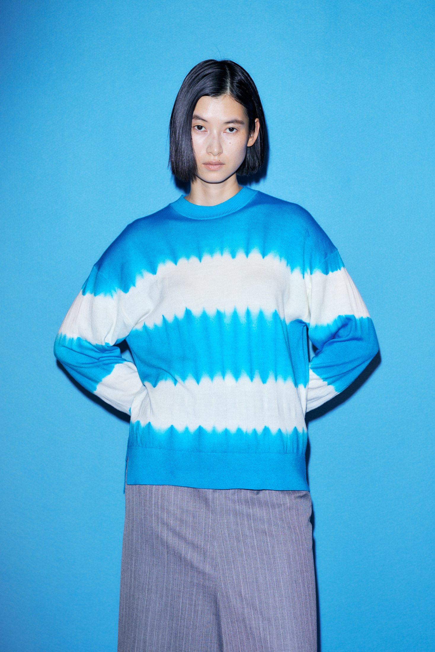 tie-dye knit pullover