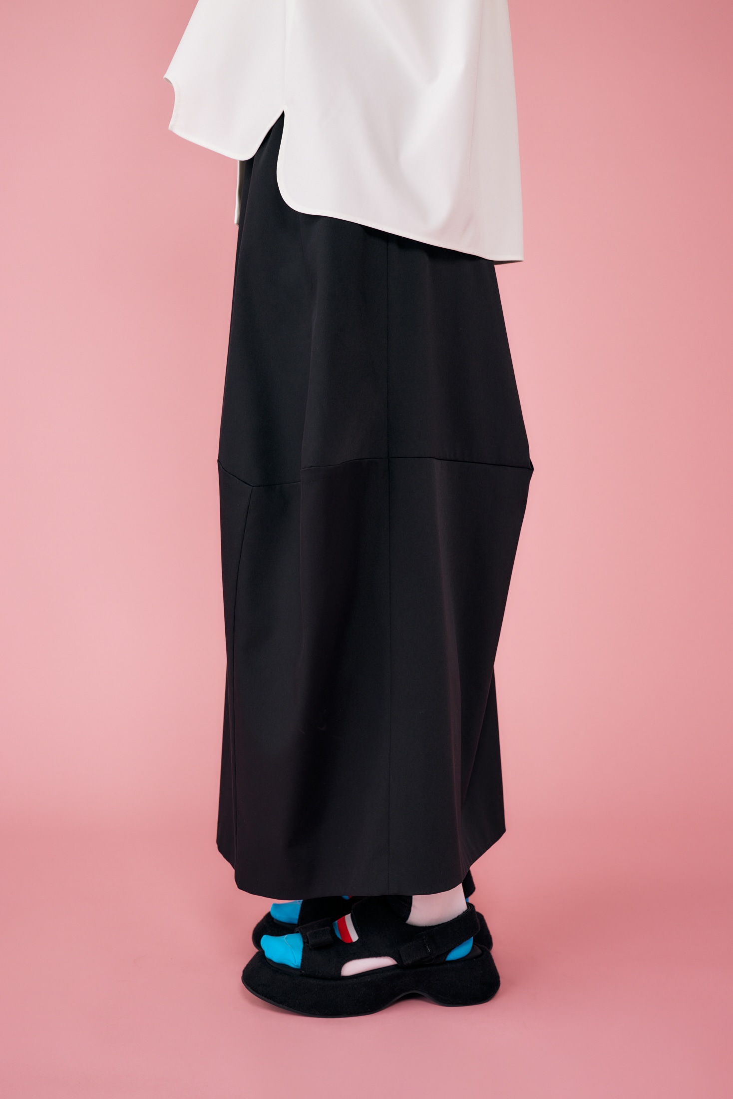 water-repellent asymmetry drape skirt