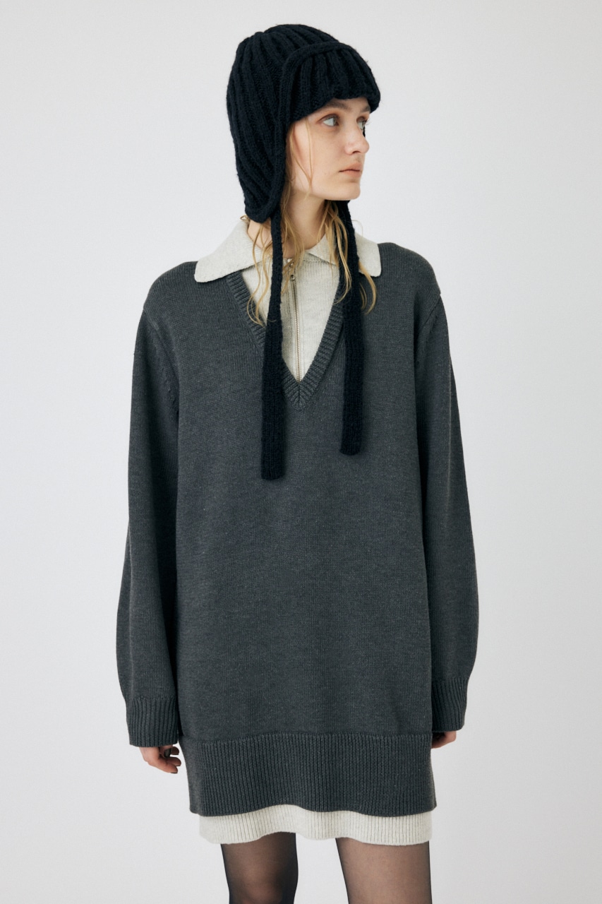 MOUSSY | LAYERED HALF ZIP ミニドレス (ワンピース(ロング） ) |SHEL 