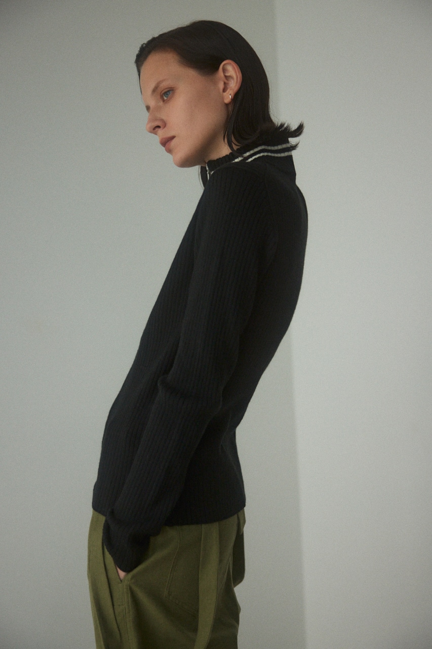 BLACK BY MOUSSY | high neck zip cardigan (ニット ) |SHEL'TTER WEBSTORE