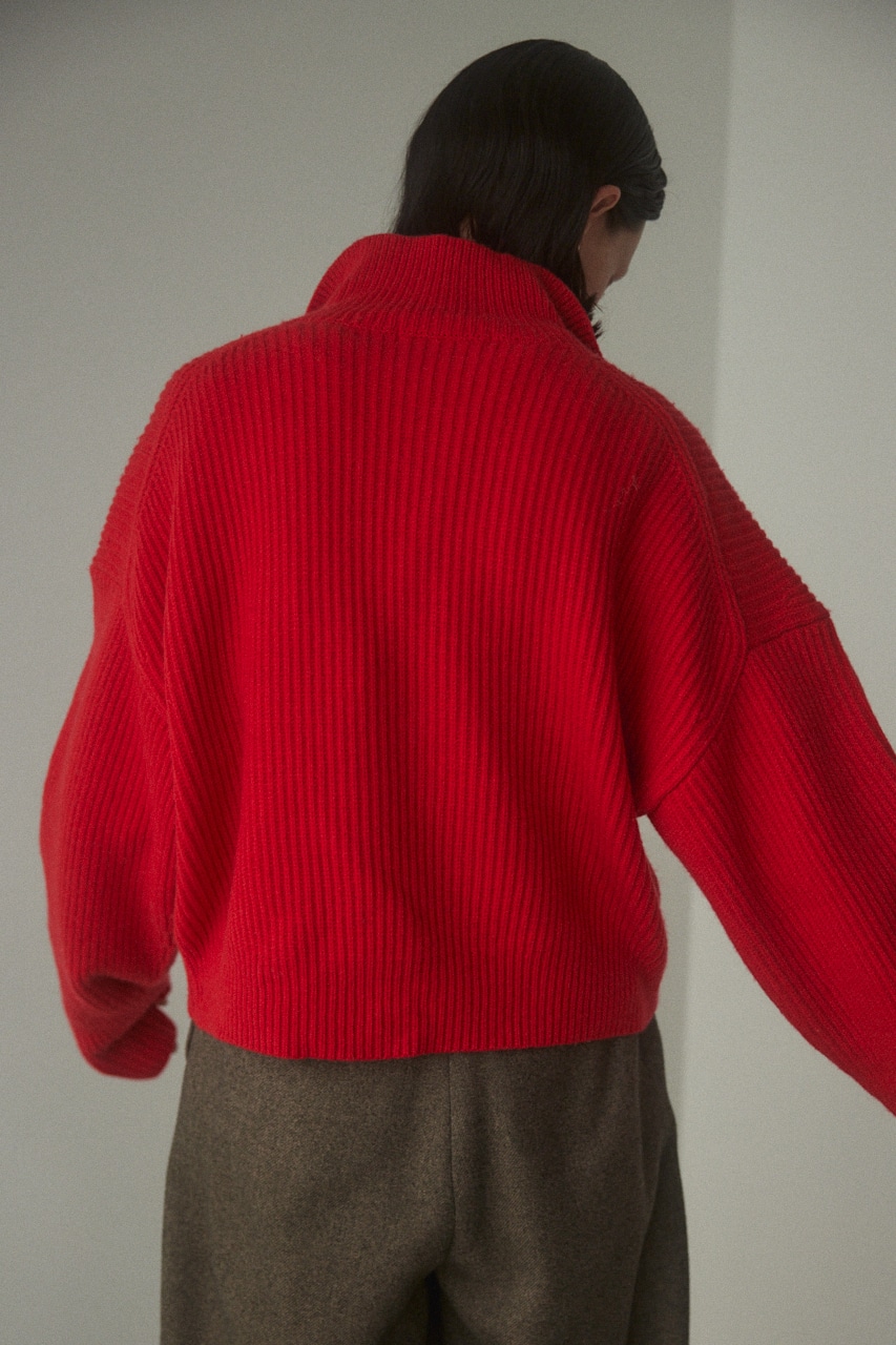 high neck aze knit tops