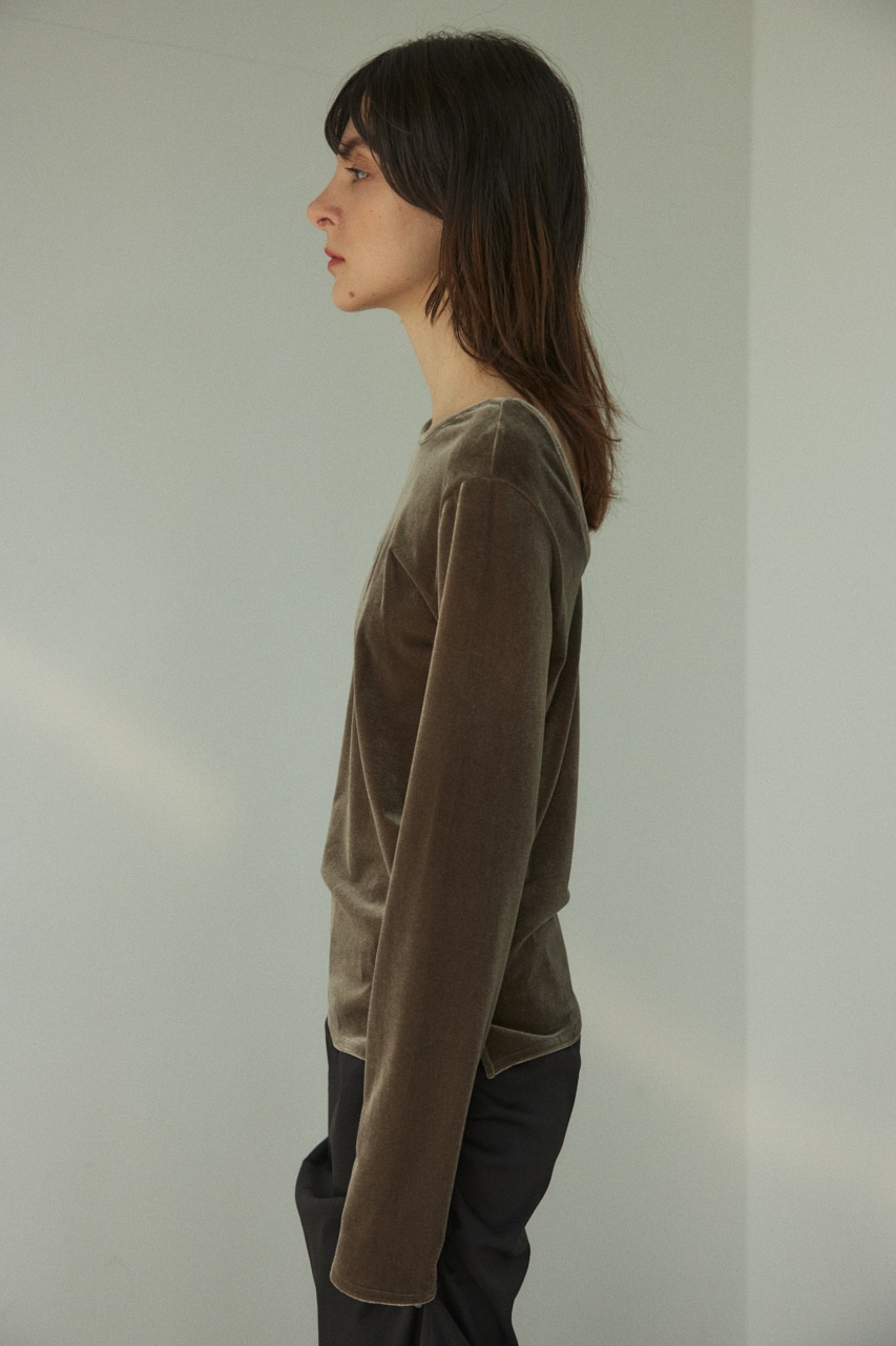 BLACK BY MOUSSY | back open velour tops (Tシャツ・カットソー(長袖