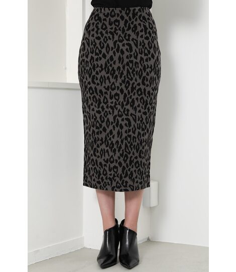 Leopard JQ Knit J／W SK rienda 美品 - スカート