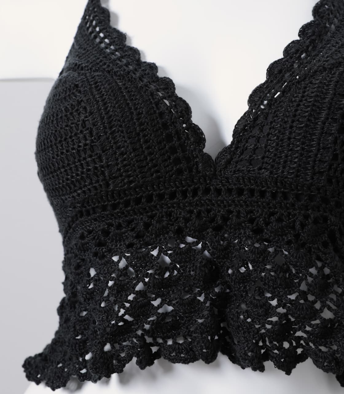 Crochet peplum wire cup bikini
