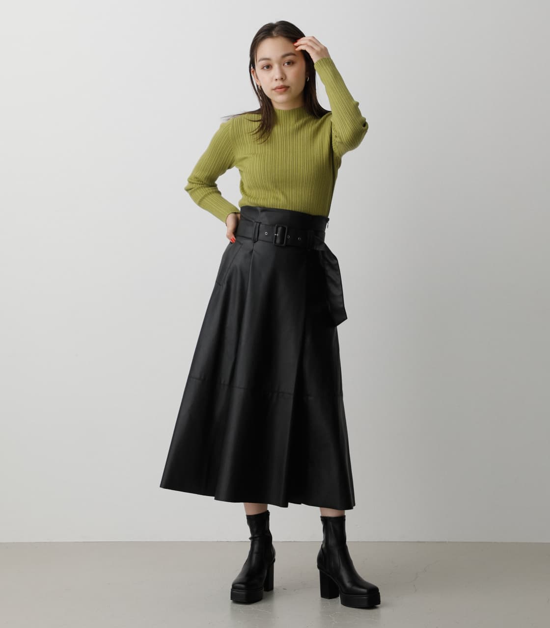 FAUX LEATHER HIGH WAIST SKIRT