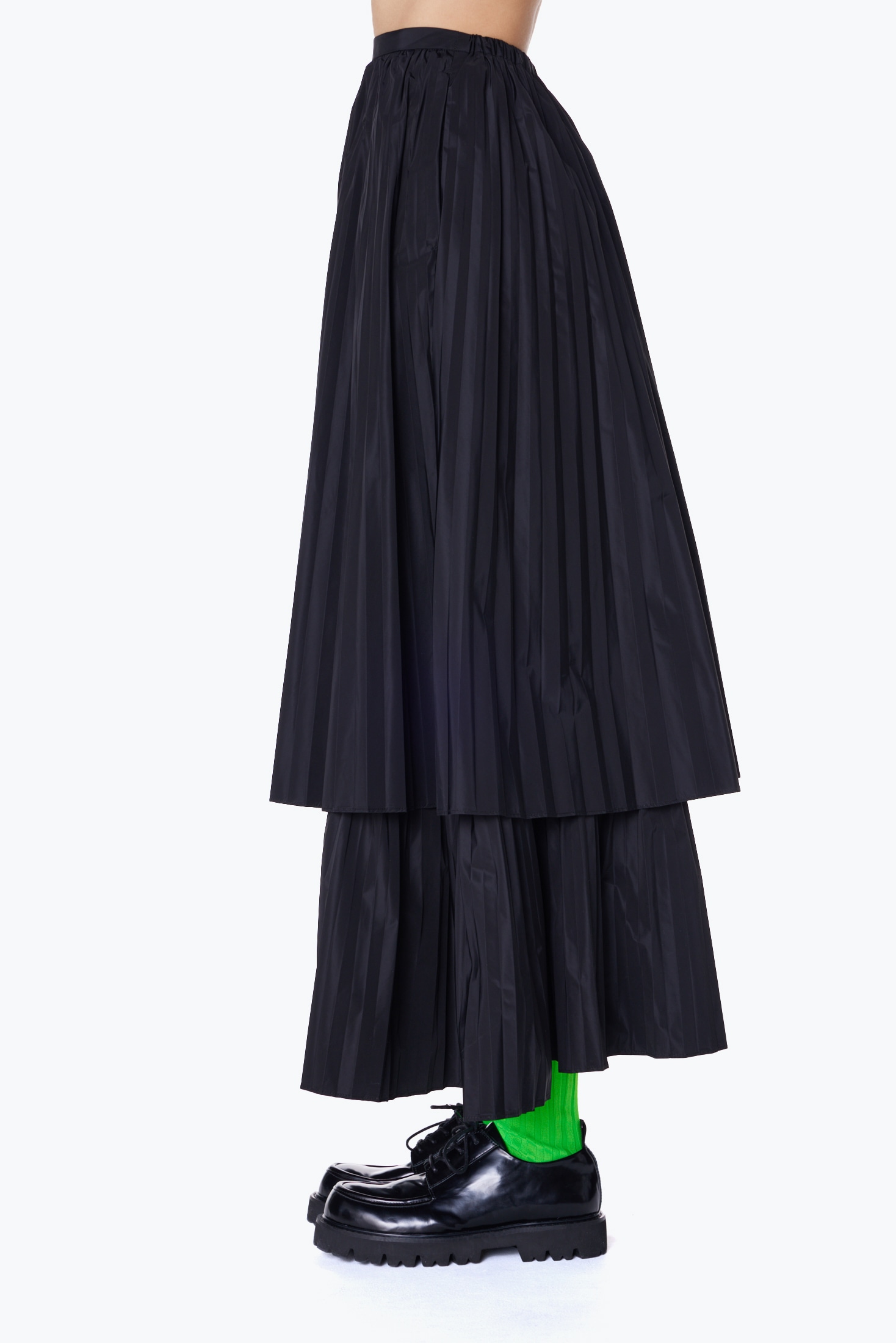 ENFOLD DOUBLE-PLEATED SKIRT プリーツスカート-