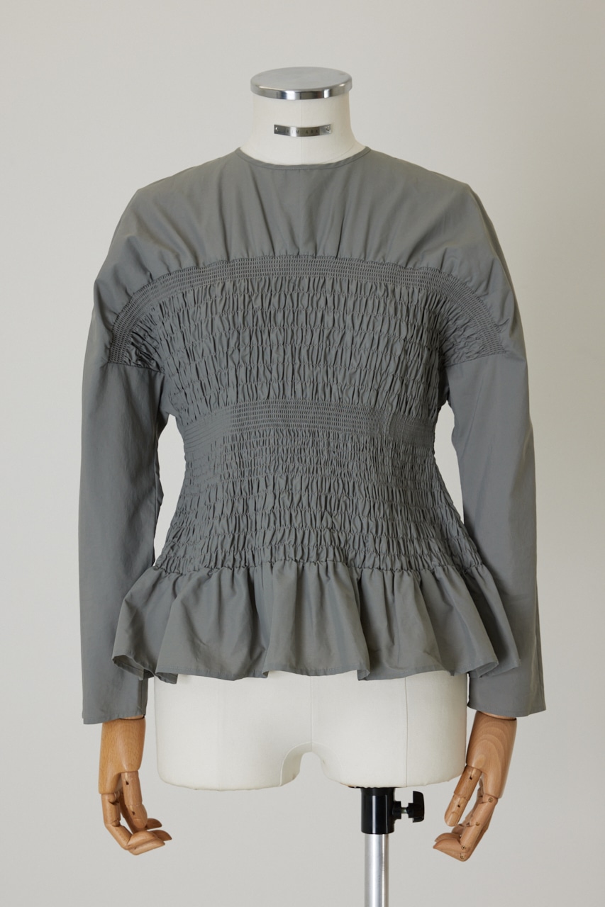 Shirring dolman sleeve tops