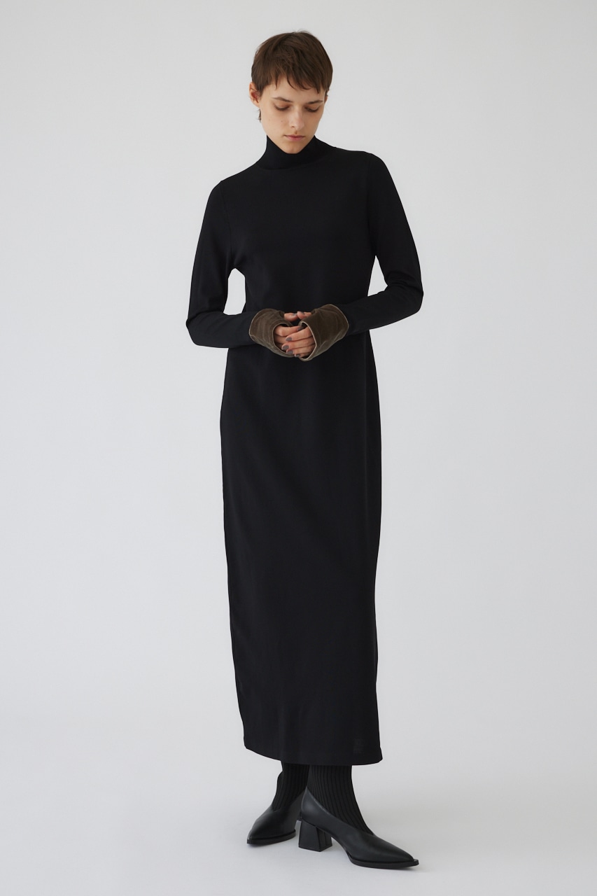 11/6- order start Velour cuffs knit dress BLK 38