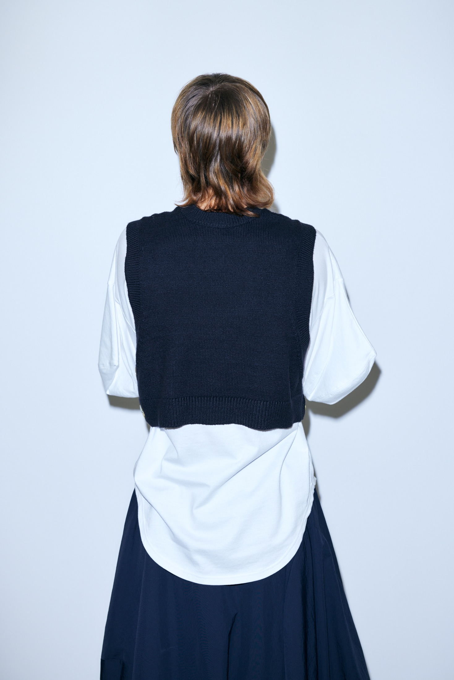 2way vest｜M｜BLK｜knit wear｜någonstans official online store