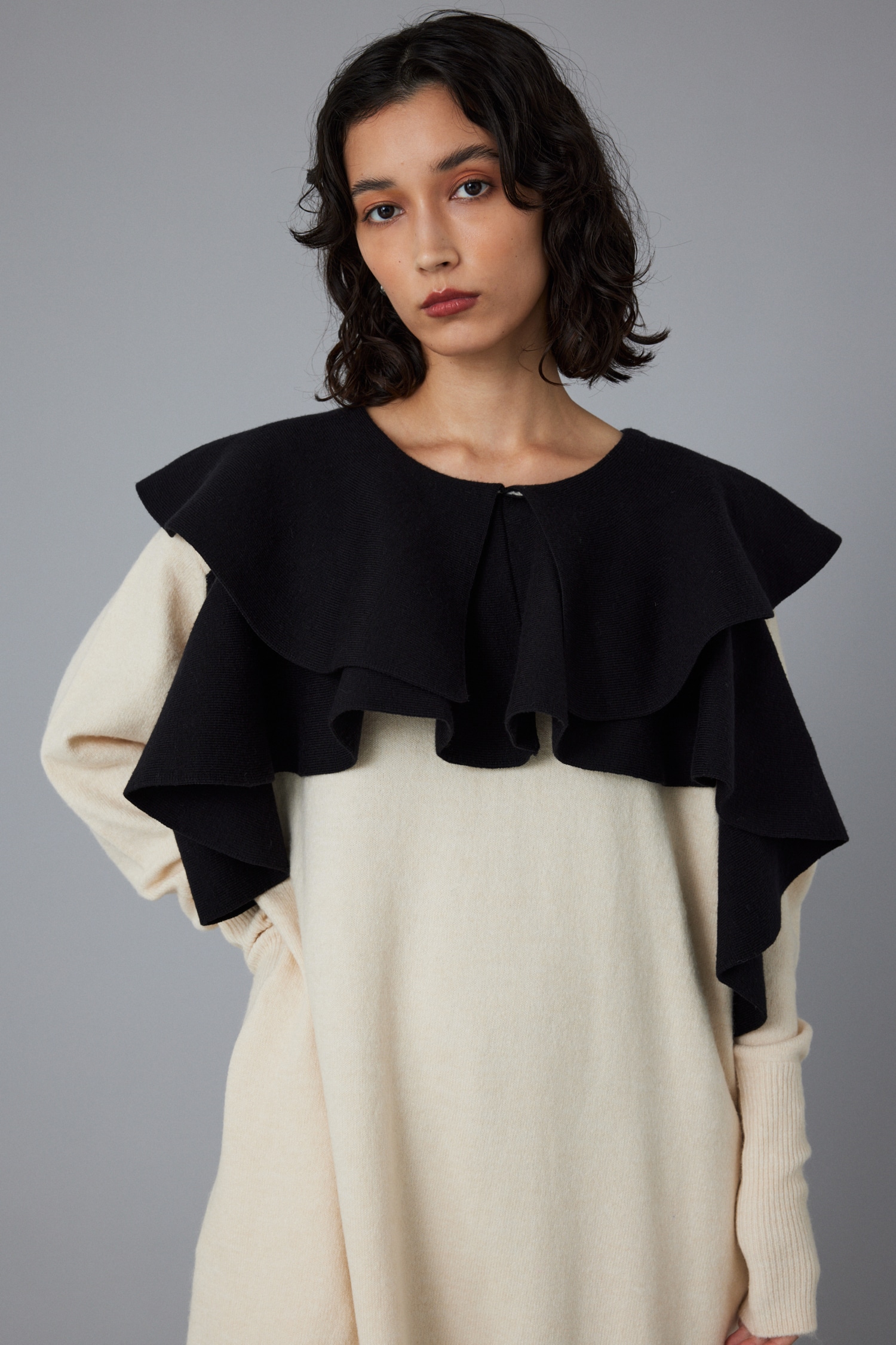 HeRIN.CYE | Ruffle knit dress (ワンピース(ロング） ) |SHEL'TTER 