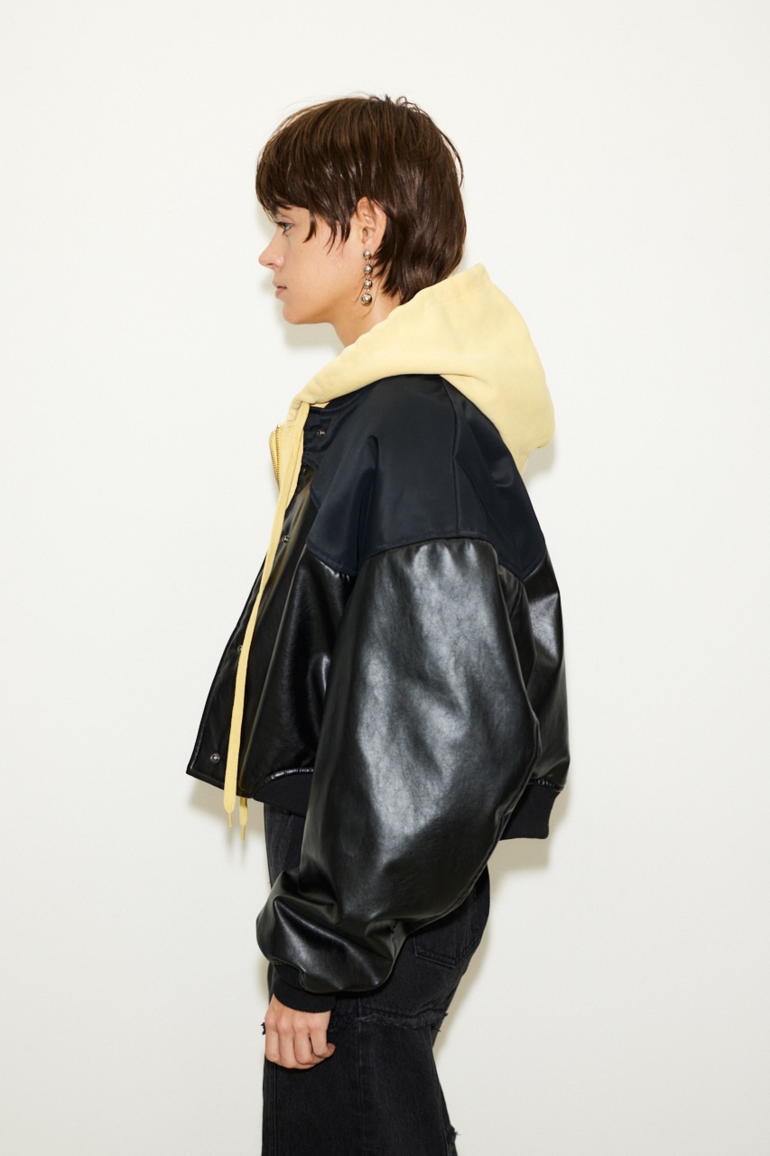 THROW by SLY | 【THROW】F／LEATHER SEAM DESIGN CROP ブルゾン 
