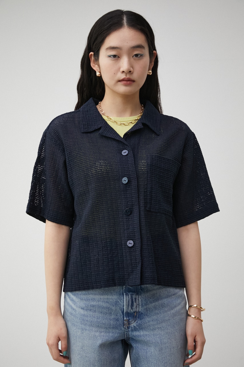 AZUL BY MOUSSY | COTTON MESH HALF SLEEVE SHIRT (シャツ・ブラウス