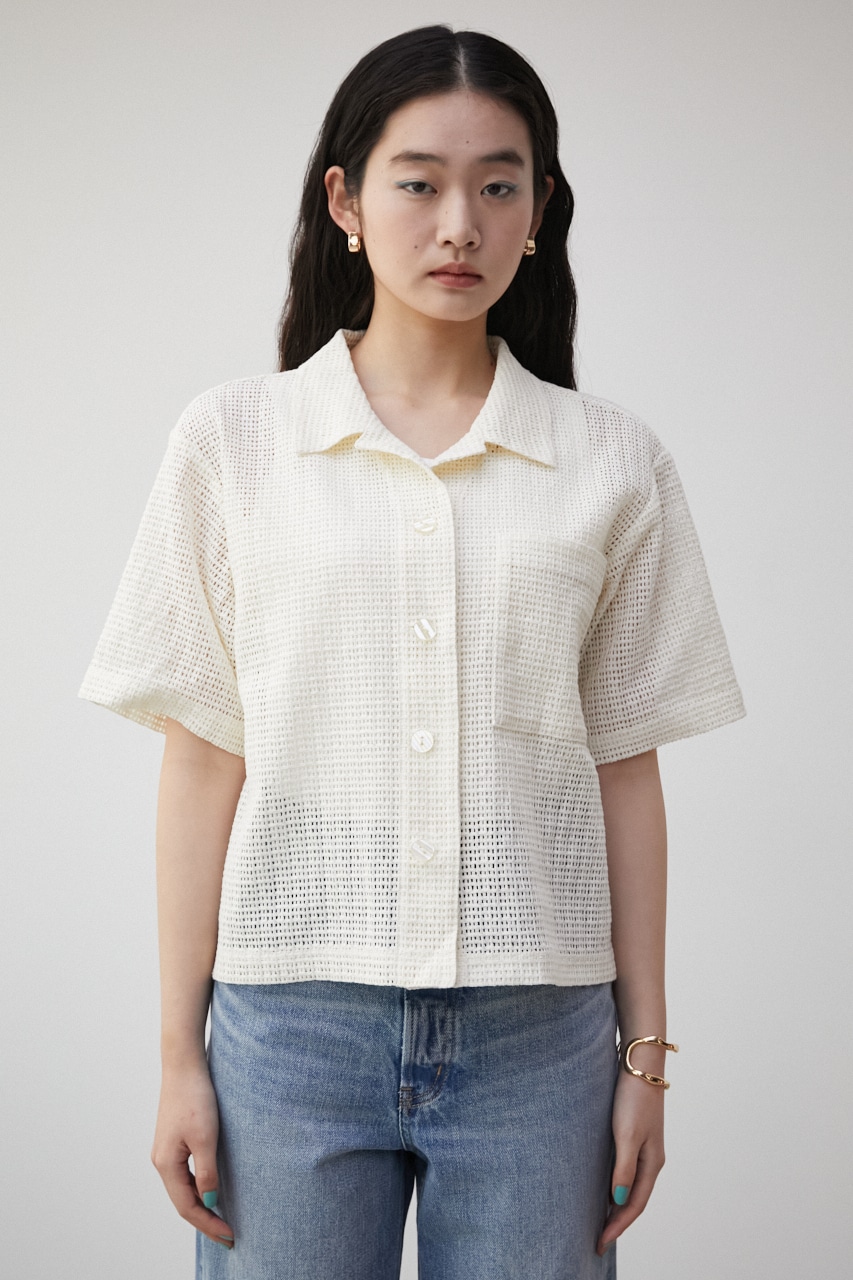 AZUL BY MOUSSY | COTTON MESH HALF SLEEVE SHIRT (シャツ・ブラウス