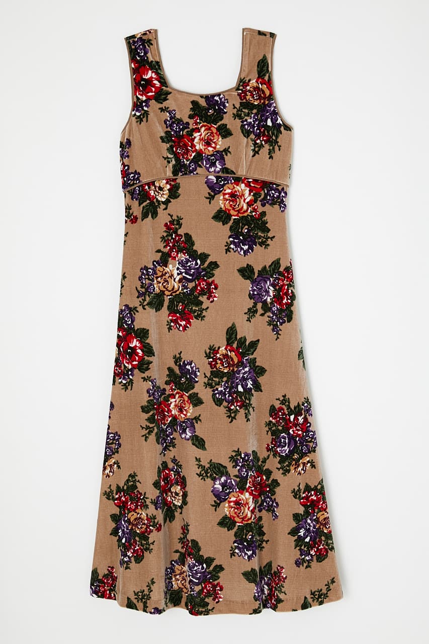 velvet dress with flowers