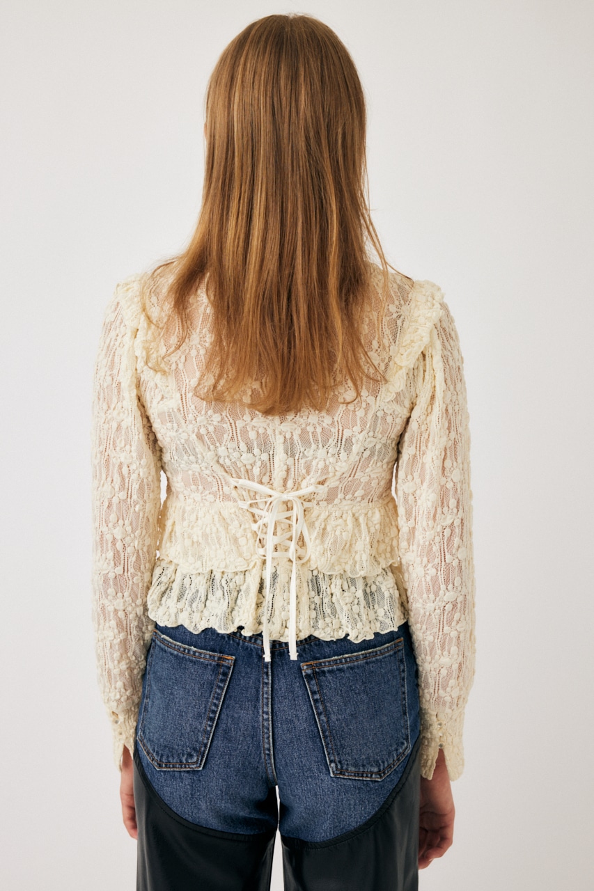 MOUSSY | RUFFLE LACY CUT ブラウス (Tシャツ・カットソー(長袖