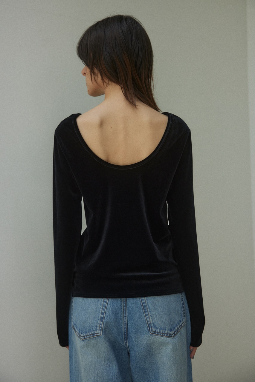 BLACK BY MOUSSY | back open velour tops (Tシャツ・カットソー(長袖