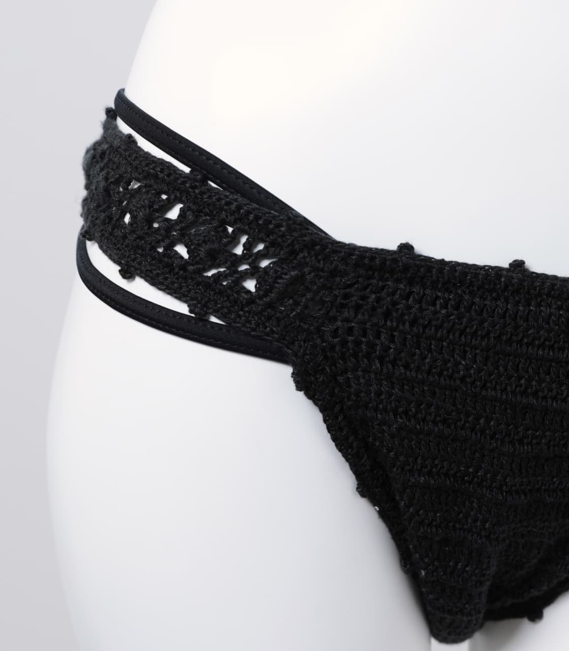 Crochet peplum wire cup bikini