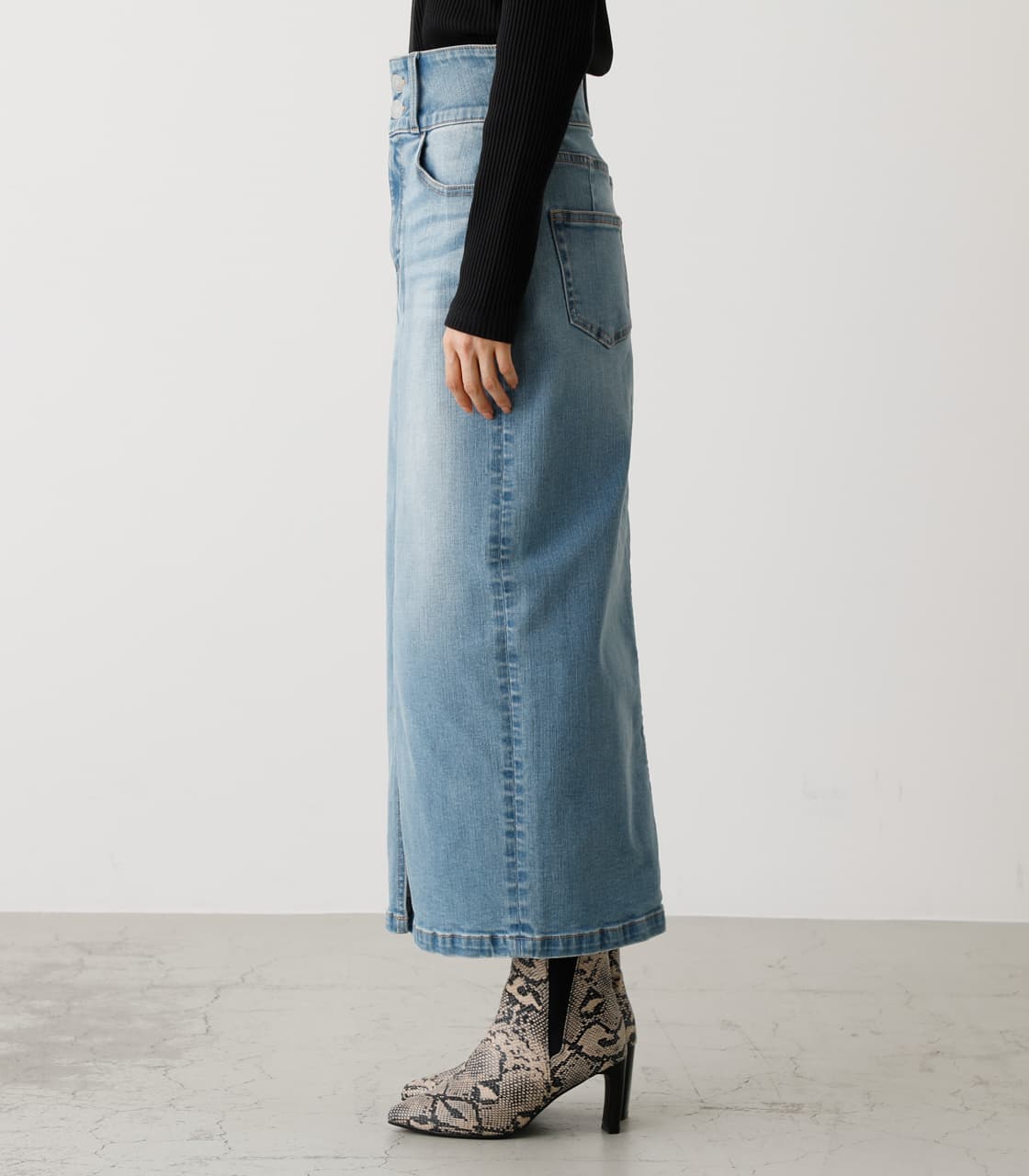 AZUL BY MOUSSY | HIGH WAIST SLIT DENIM SKIRT (スカート ) |SHEL