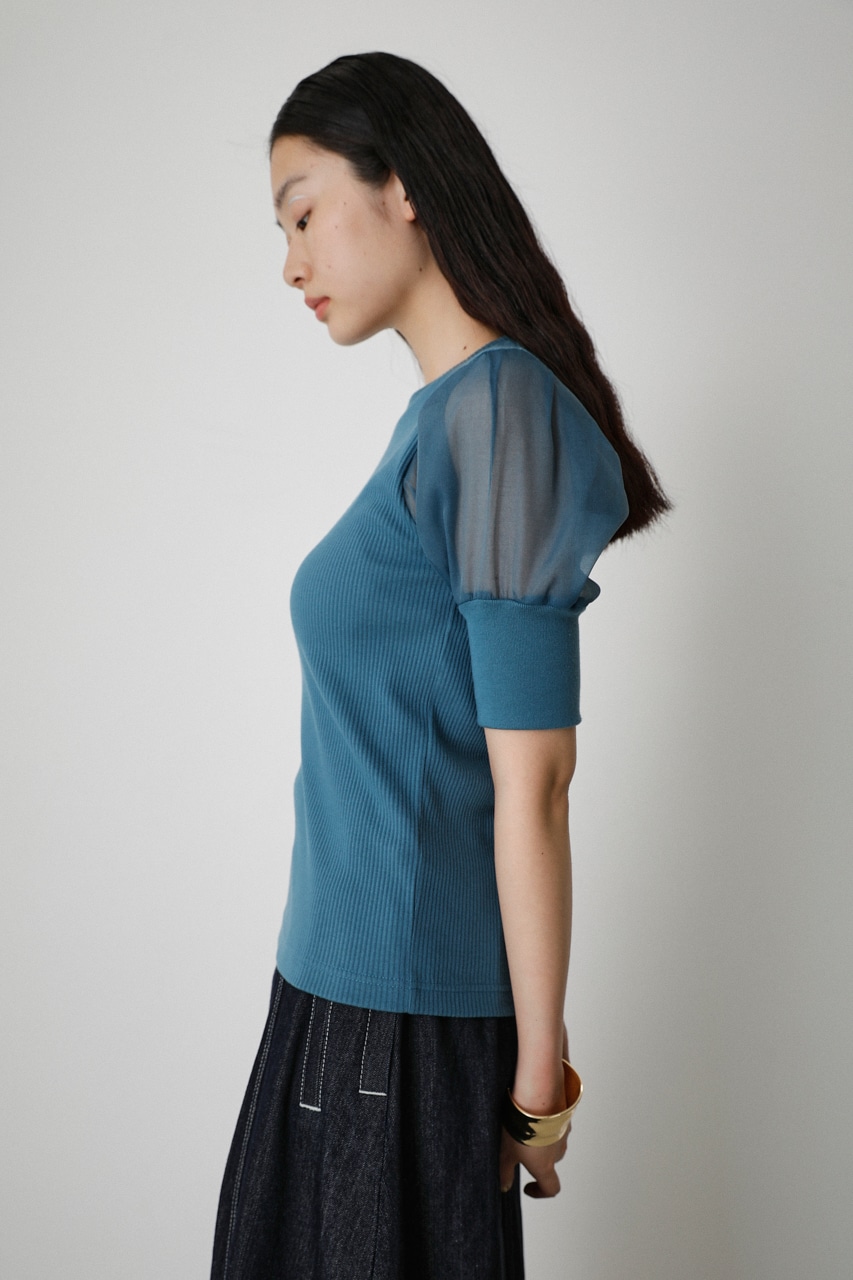 AZUL BY MOUSSY | SHEER SLEEVE PUFF TOPS (Tシャツ・カットソー(半袖