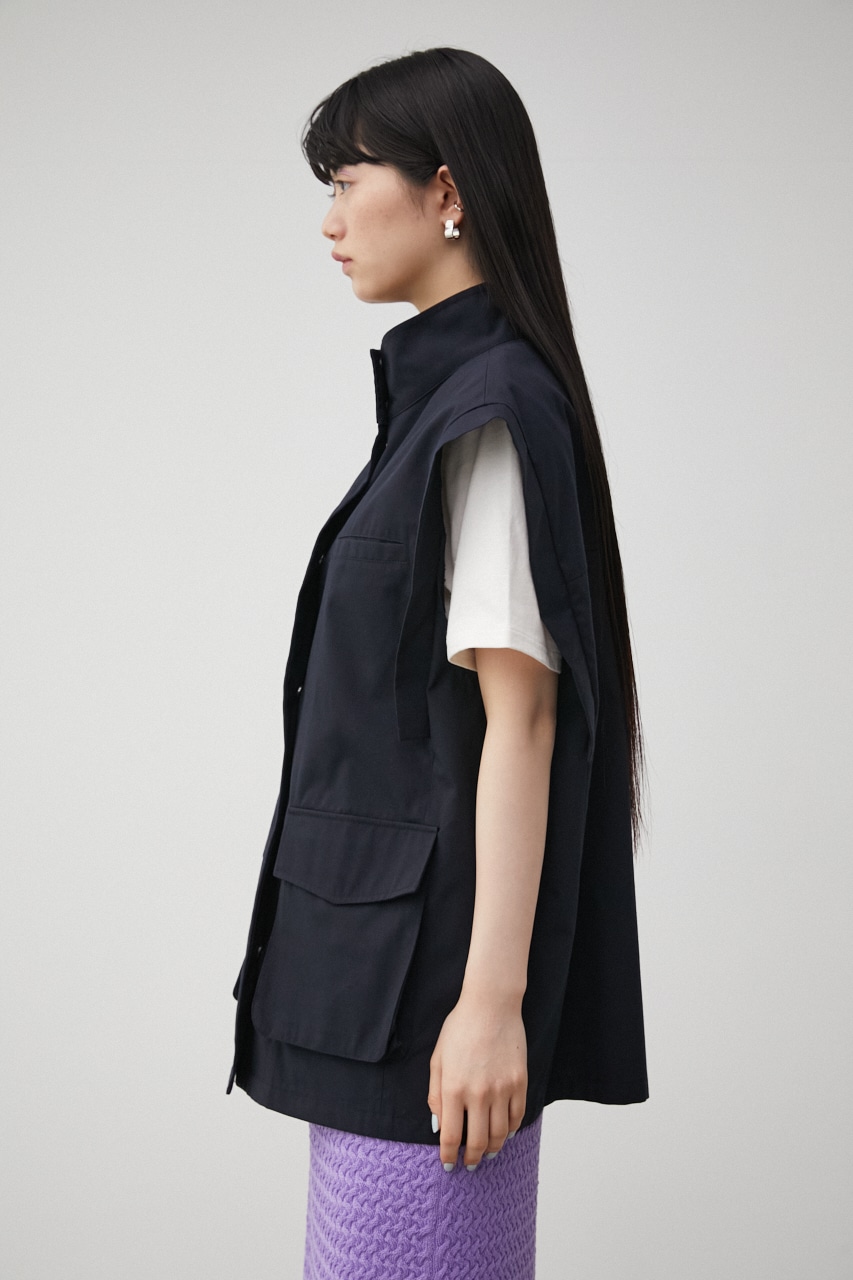 AZUL BY MOUSSY | STAND NECK BIG POCKET VEST (ベスト ) |SHEL'TTER 