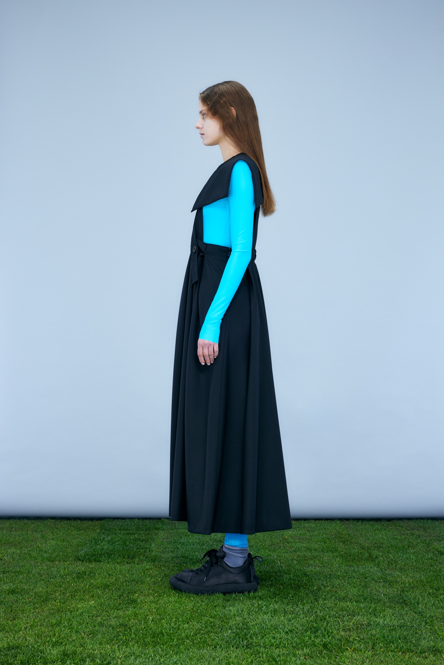 ASYMMETRY-COLLAR JUMPER-SKIRT｜36｜BLK｜SKIRT｜|ENFÖLD