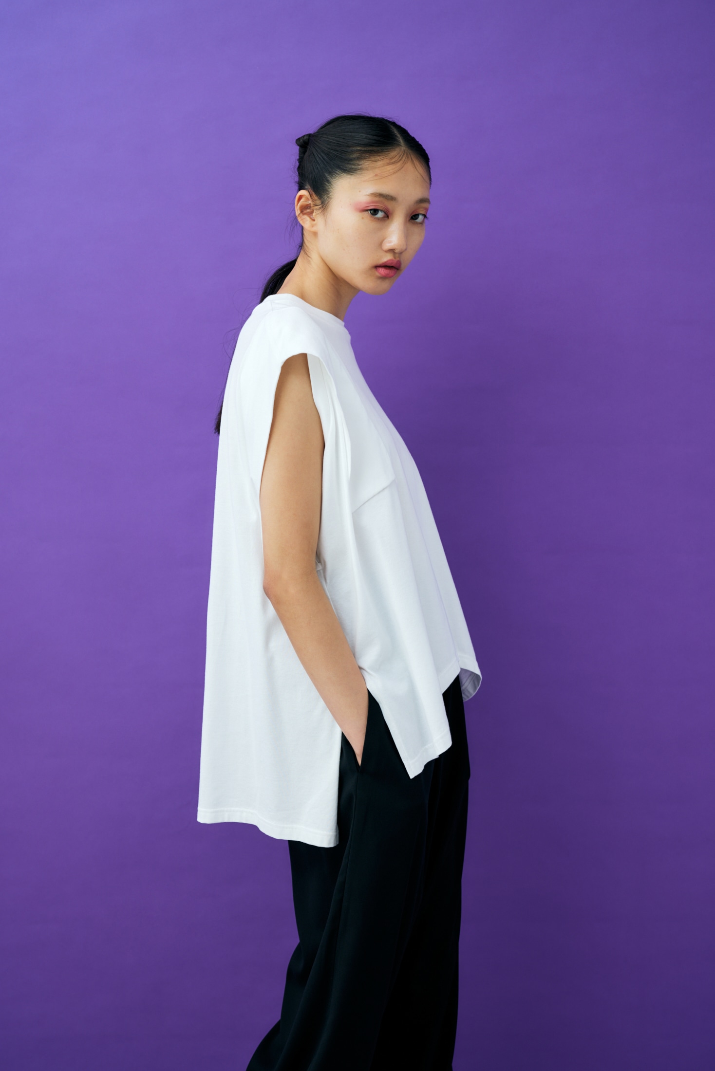 PANEL-SLEEVE T-SHIRT｜38｜WHT｜CUT AND SEWN｜|ENFÖLD OFFICIAL