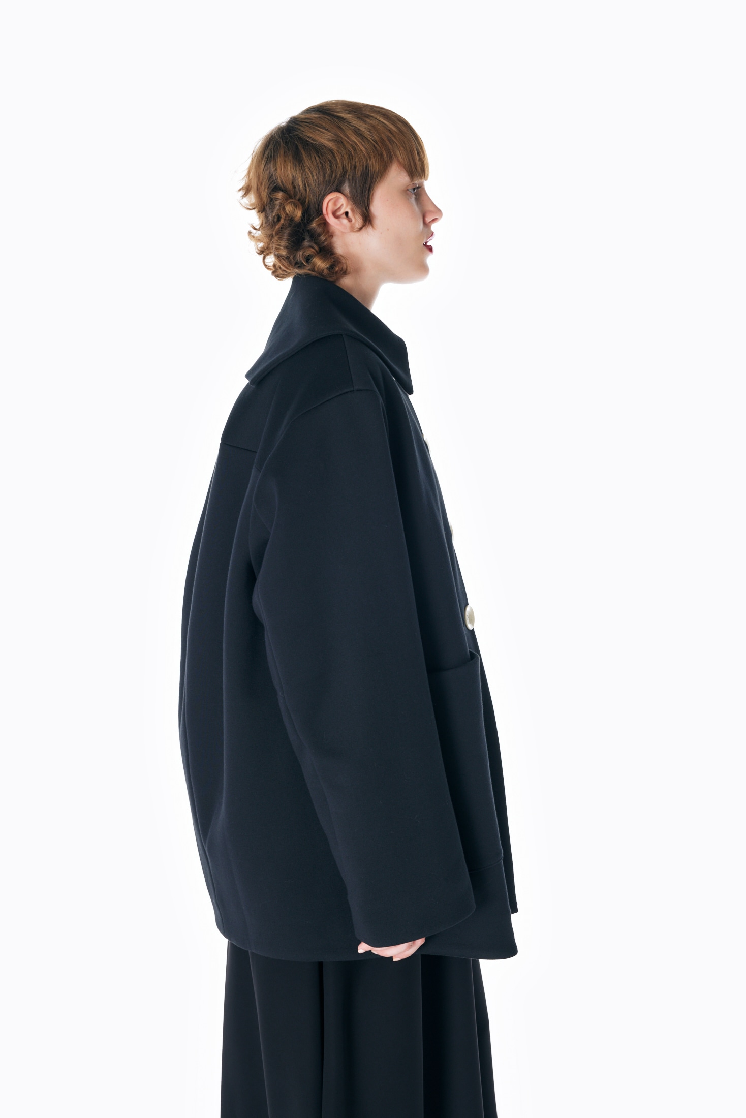 FLAT-COLLAR SILHOUETTE COAT｜36｜BLK｜COAT｜|ENFÖLD OFFICIAL