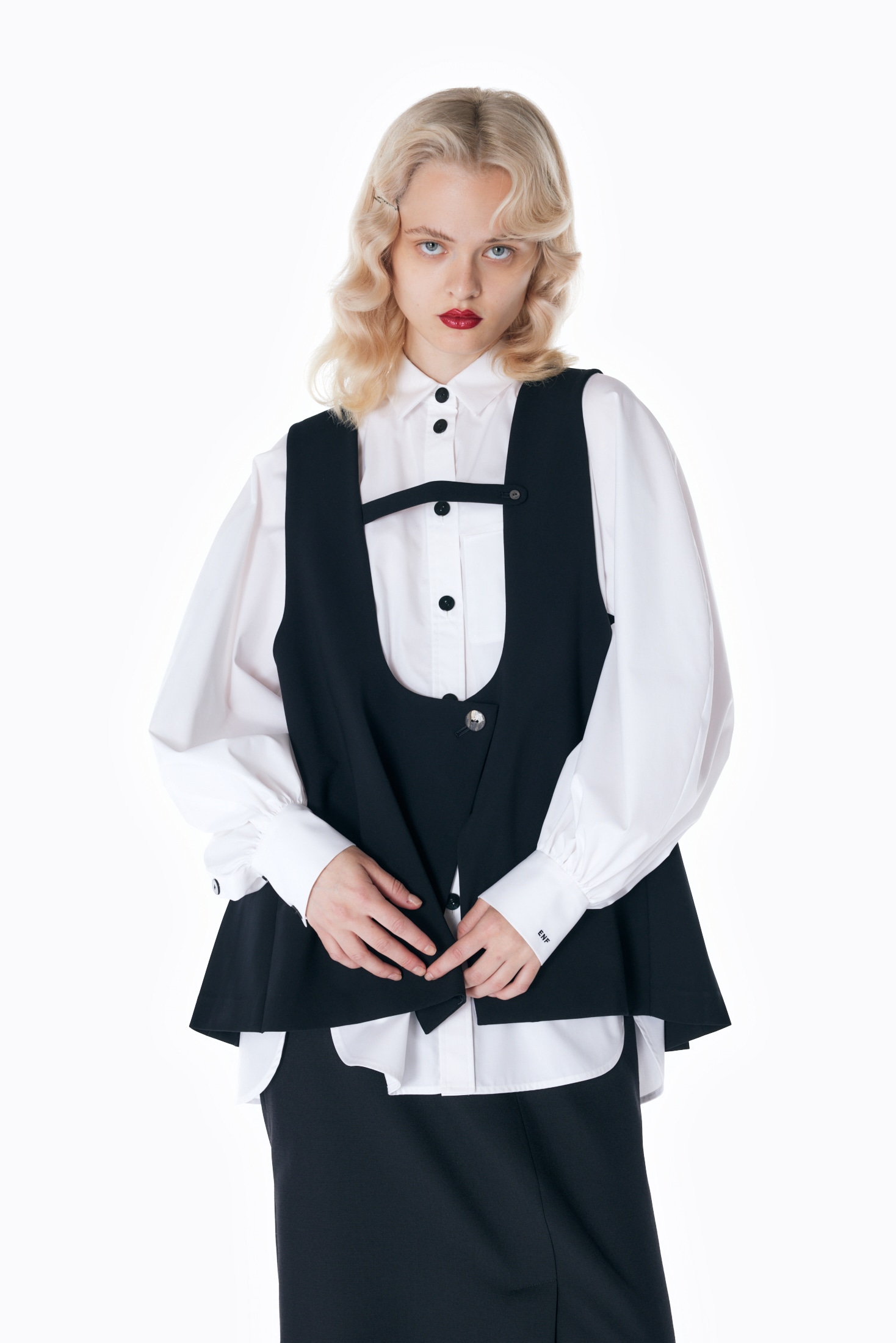PLEATS TWO-WAY VEST｜38｜BLK｜SHIRTS AND BLOUSES｜|ENFÖLD OFFICIAL ...