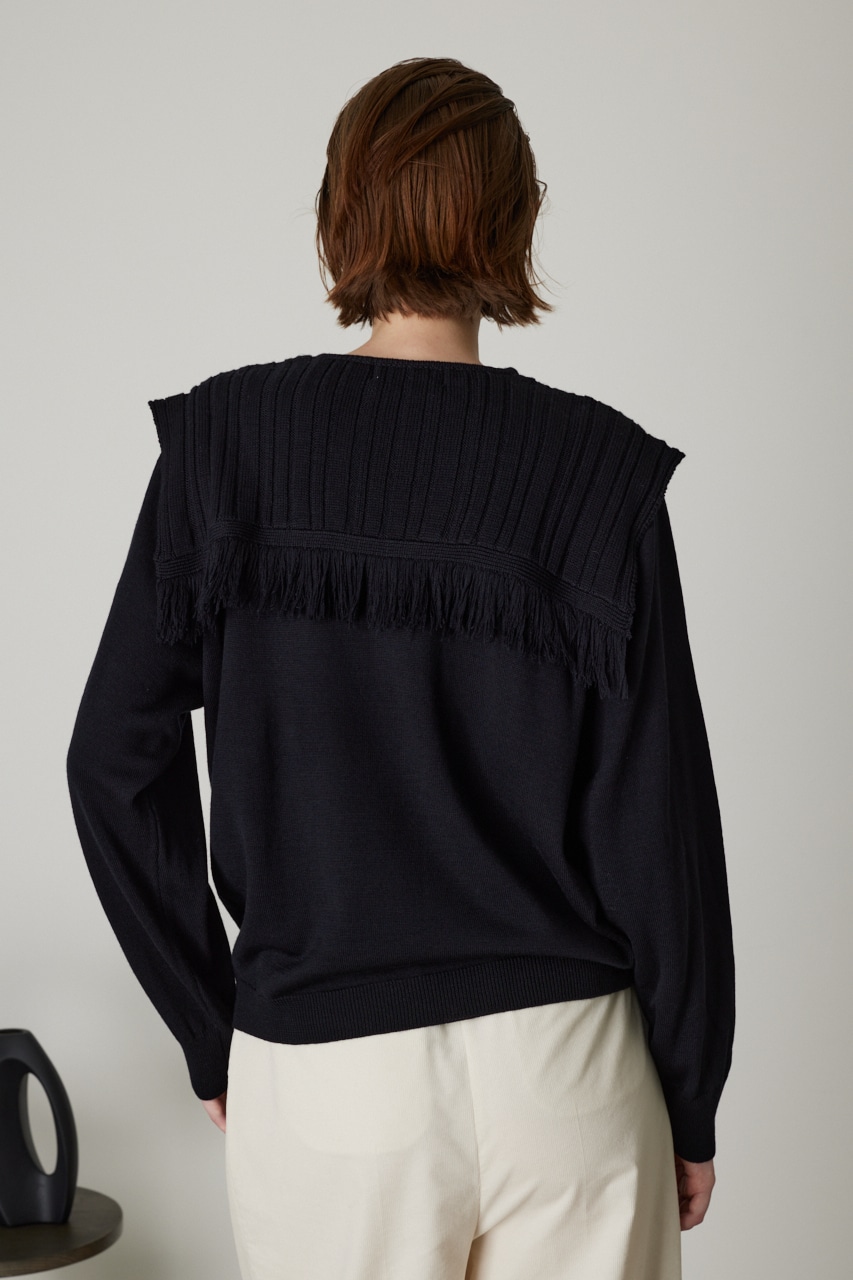 Shoulder design knit tops