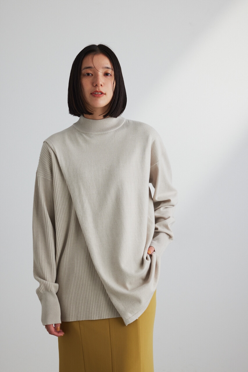 STYLEMIXER | ウォッシャブルアシンメトリーニット (ニット ) |SHEL