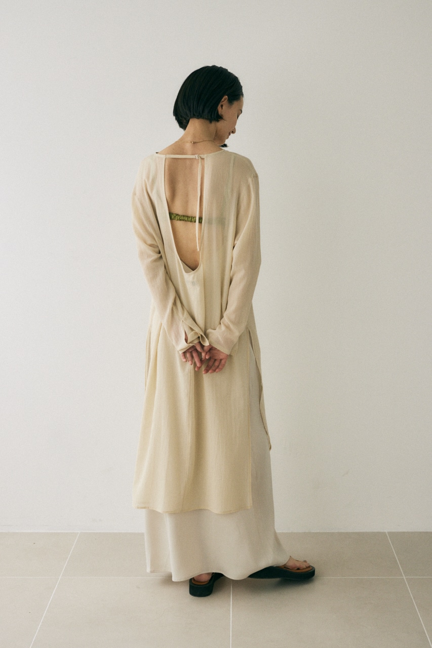 M_ | オーガニックコットン使用の透け感ある長袖ドレスとリサイクル ...