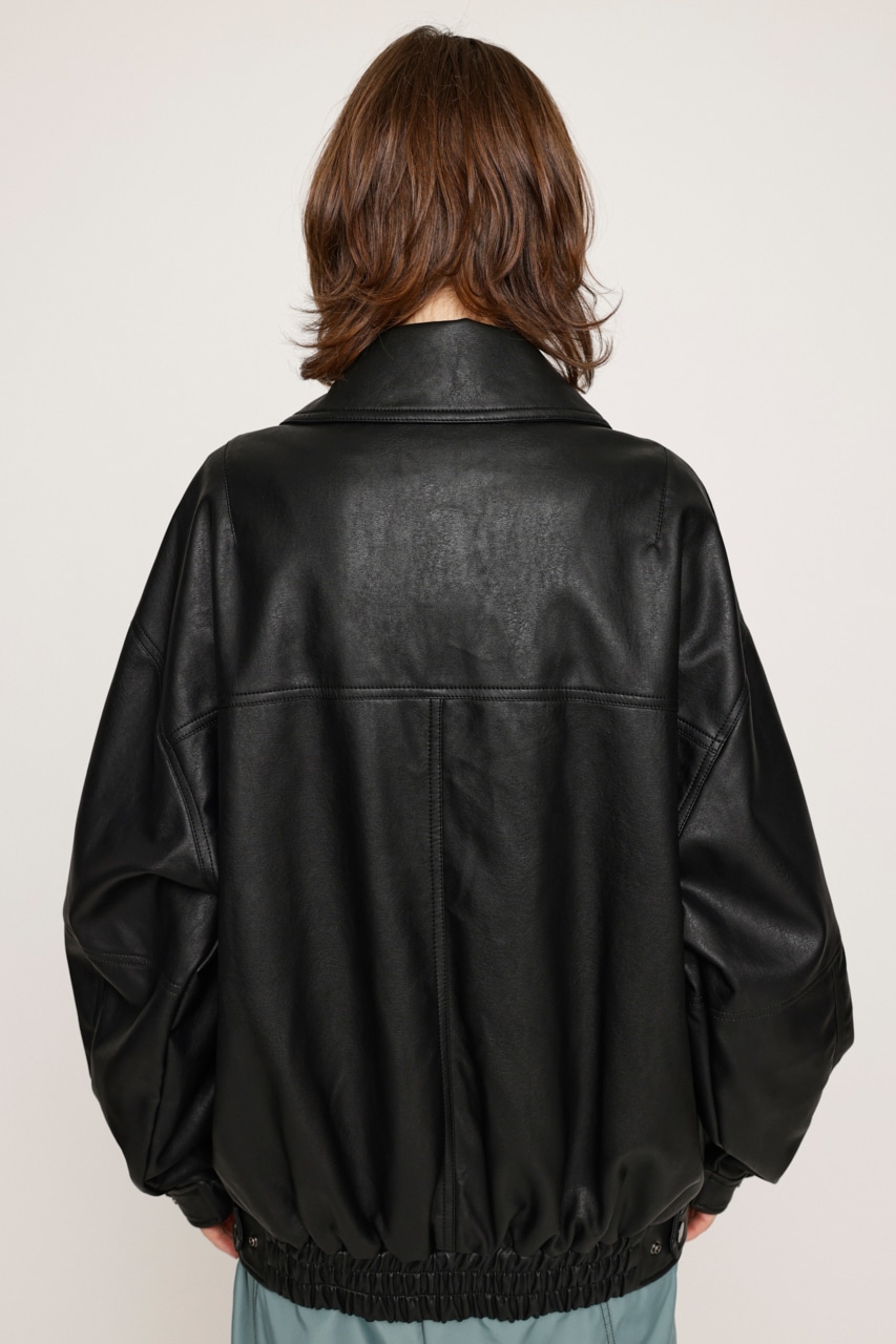 FAUX LEATHER ZIP UP ブルゾン
