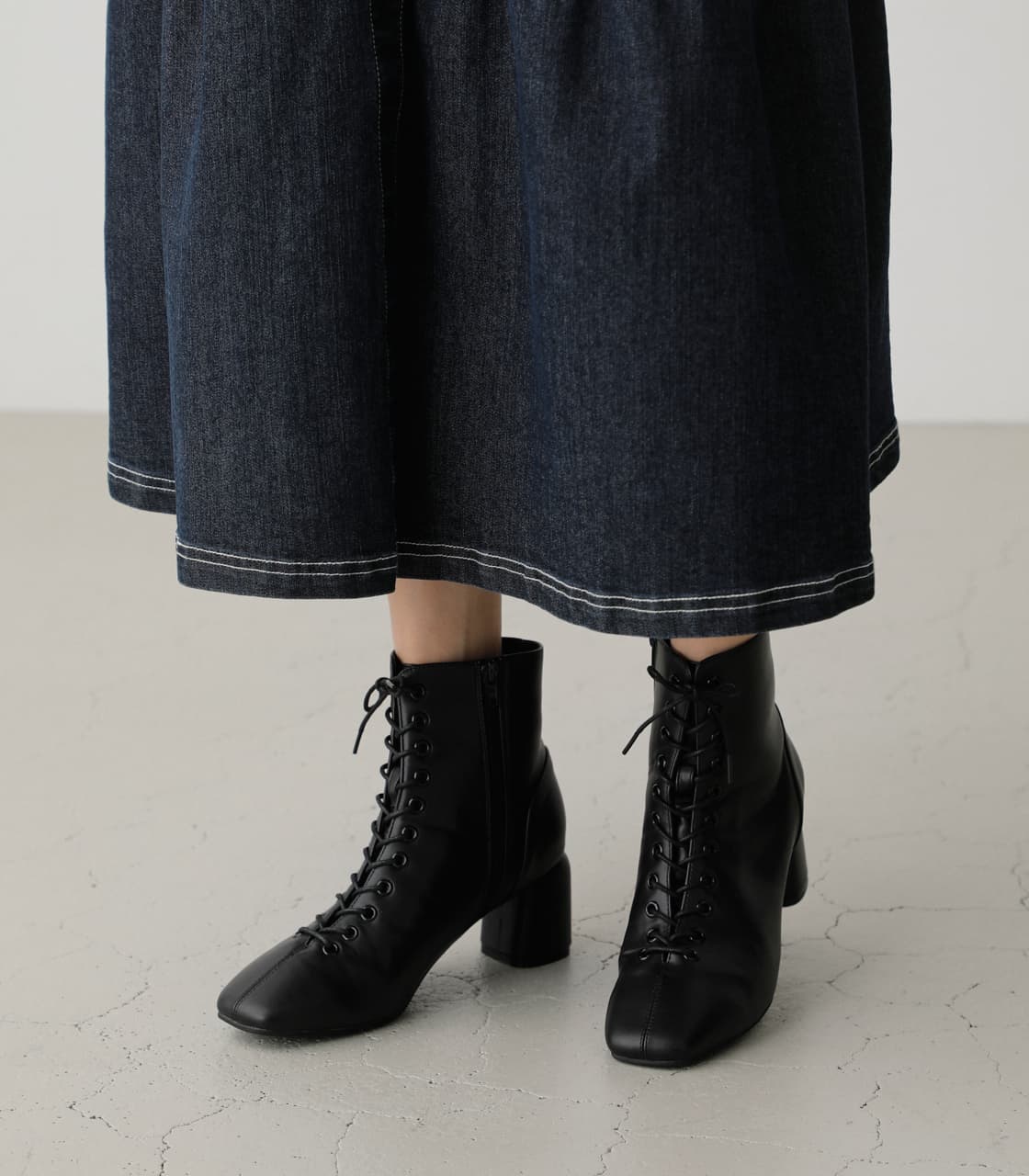 AZUL BY MOUSSY | SQUARE TOE LACE UP BOOTS (ブーツ ) |SHEL'TTER