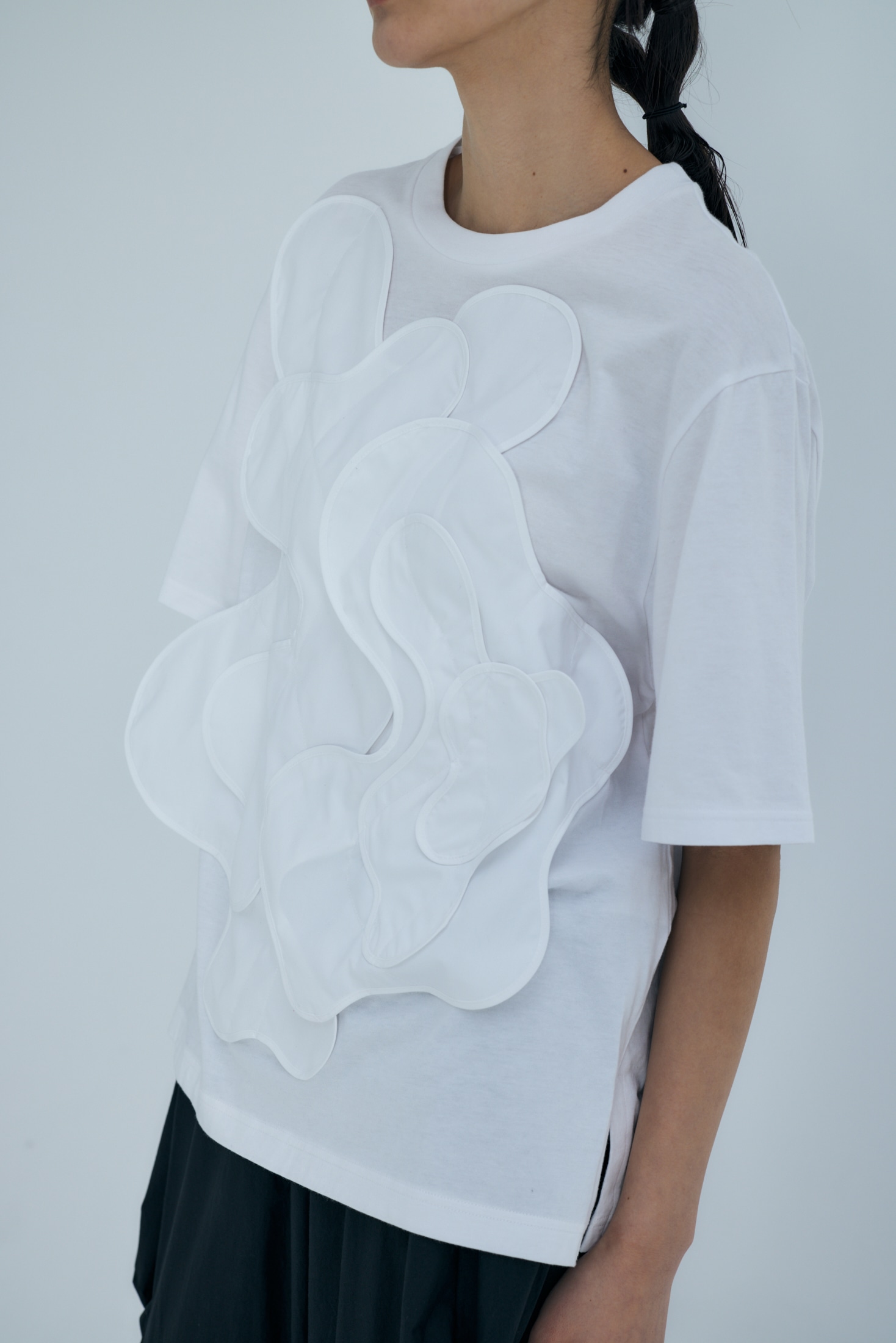 DECORATIVE WAVE T-SHIRT｜38｜WHT｜CUT AND SEWN｜|ENFÖLD OFFICIAL