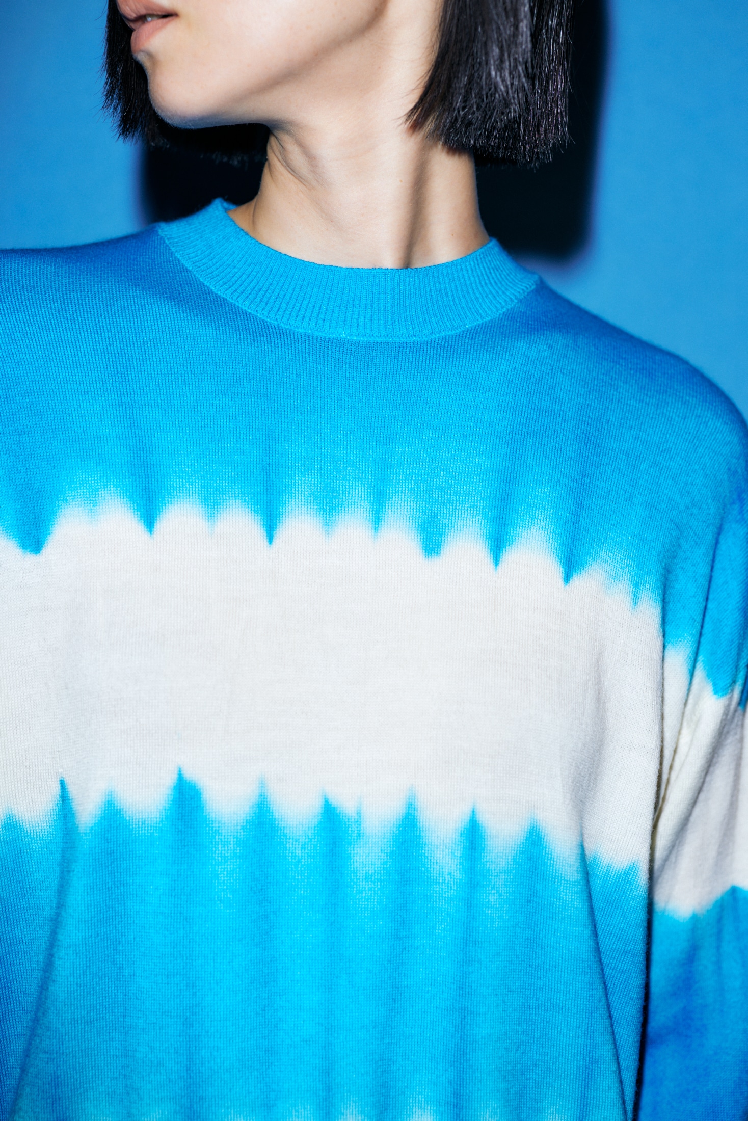 tie-dye knit pullover