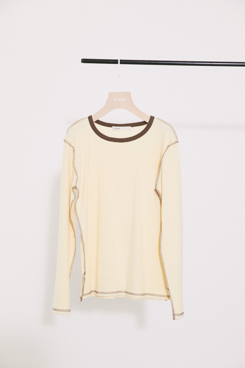 BLACK BY MOUSSY | bicolor stitch long t-shirt (Tシャツ・カットソー ...